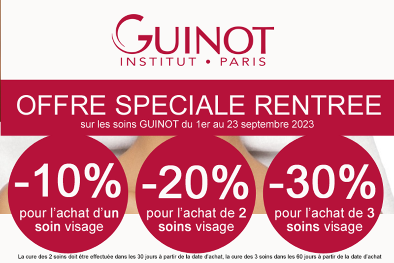 offre institut soins et produits Guinot Martigues, résultats immédiats, expert en soin du visage